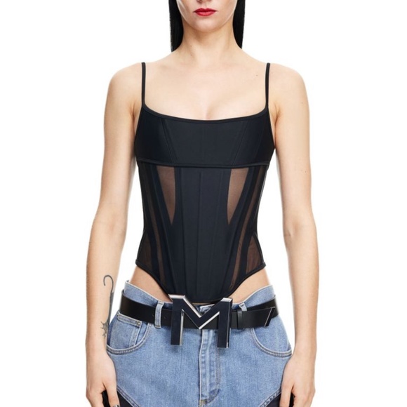 H&M x Mugler Mesh Panelled Corset - Picture 1 of 3